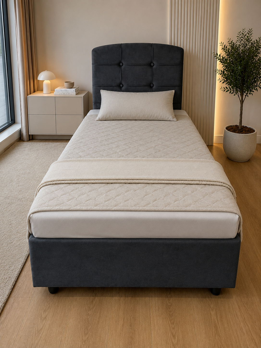 Einzelbett 90×190 cm – mit Matratze &amp; Stauraum