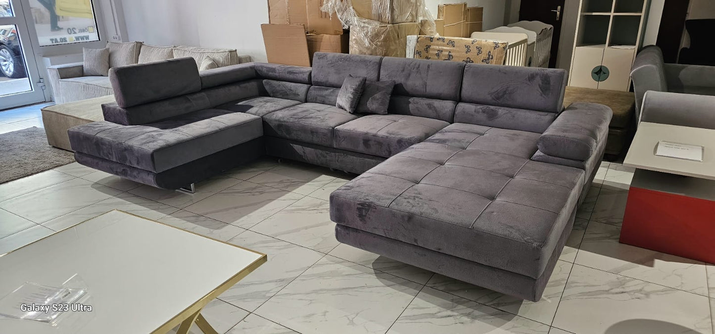 Wohnlandschaft Anton U - mit Bettfunktion und Stauraum