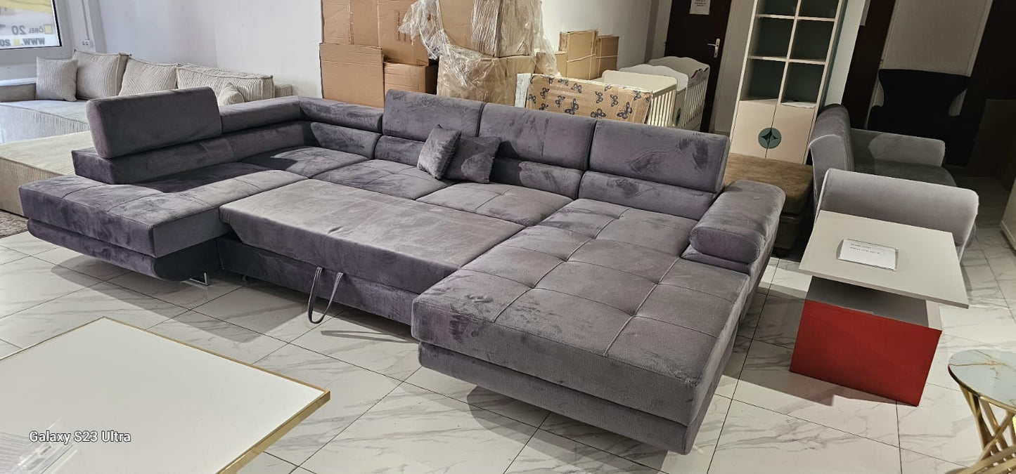 Wohnlandschaft Anton U - mit Bettfunktion und Stauraum