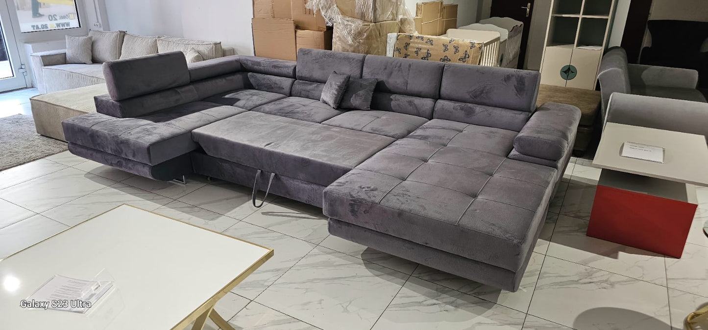 Wohnlandschaft Anton U - mit Bettfunktion und Stauraum