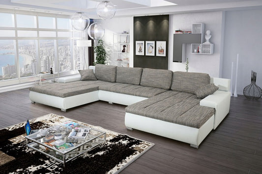 U-Form Ecksofa Couch Latino-U mit Bettfunktion